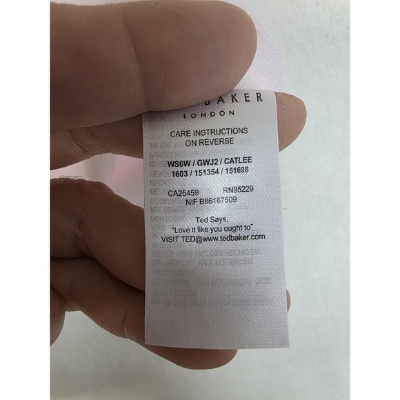 Ted Baker Blouse Womens 1 Pink Floral Cap Sleeve Jersey Top Portugal Lightweight - Picture 6 of 13